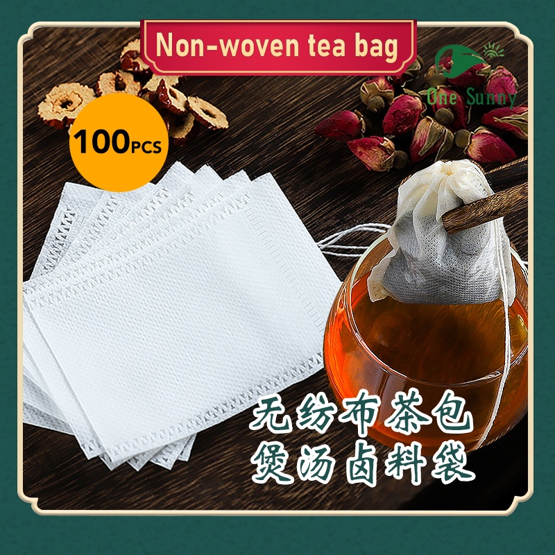 [ SG Seller ] 100 Pcs Non-woven tea bag / Chinese Medicine bag — view 2