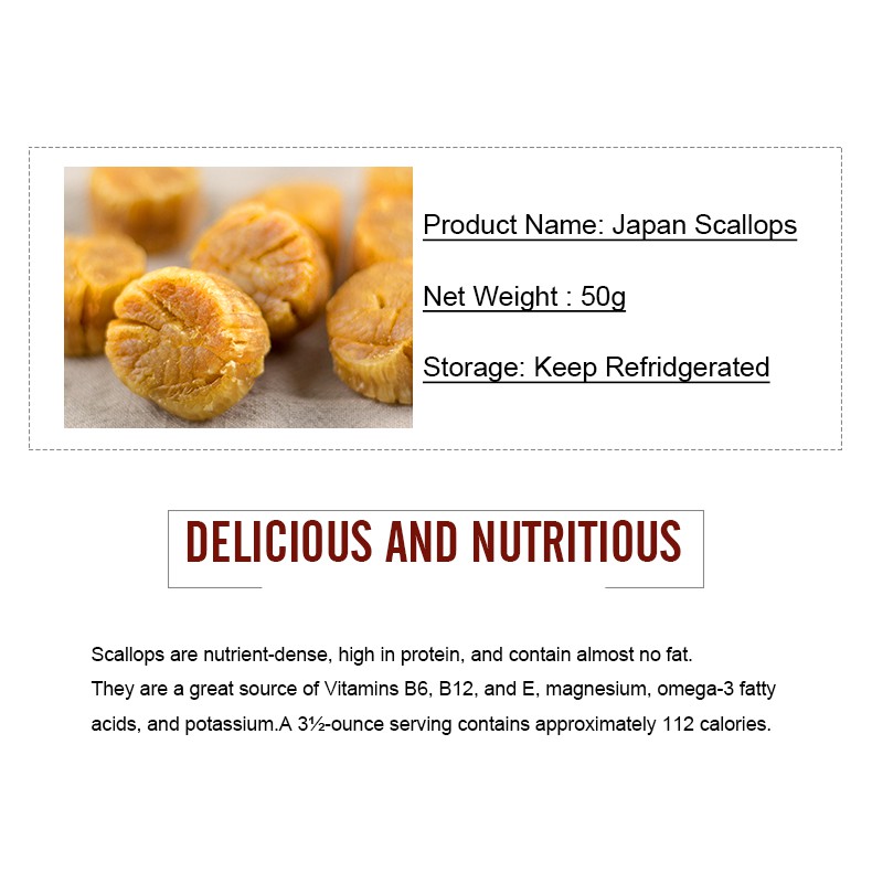 Japan Scallops 50g Vitamins B6 B12 and E — view 4