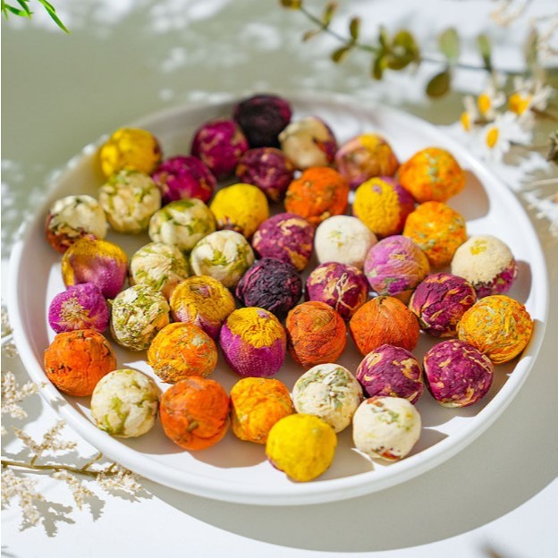 Yunnan Dragon Pearl Flower Tea Rose Gold Chrysanthemum Jasmine Fragrance Dragon Pearl Flower Tea Ball Mother's Day Gift — view 5