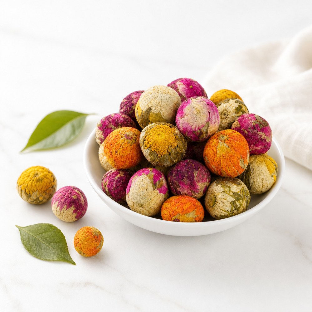 Yunnan Dragon Pearl Flower Tea Rose Gold Chrysanthemum Jasmine Fragrance Dragon Pearl Flower Tea Ball Mother's Day Gift