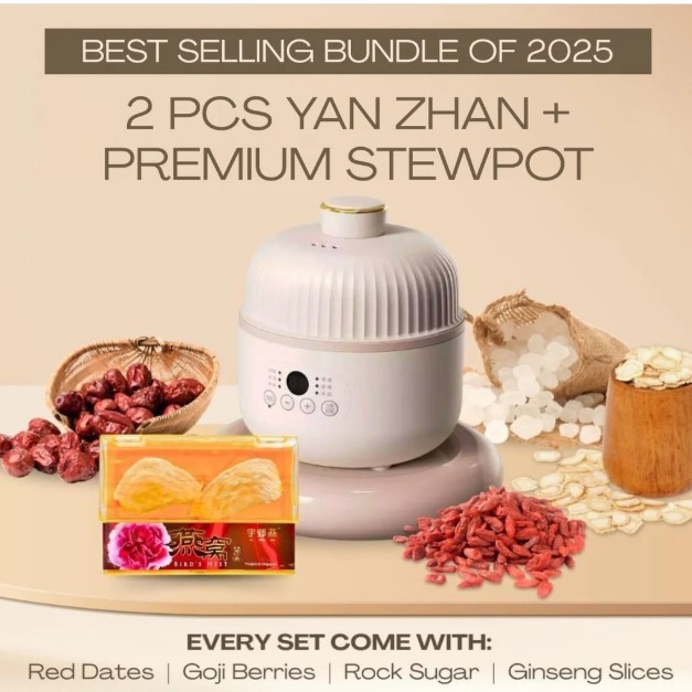 Bundle Deal 2 Pcs Premium Yan Zhan Bird's Nest with Stew Pot — view 3