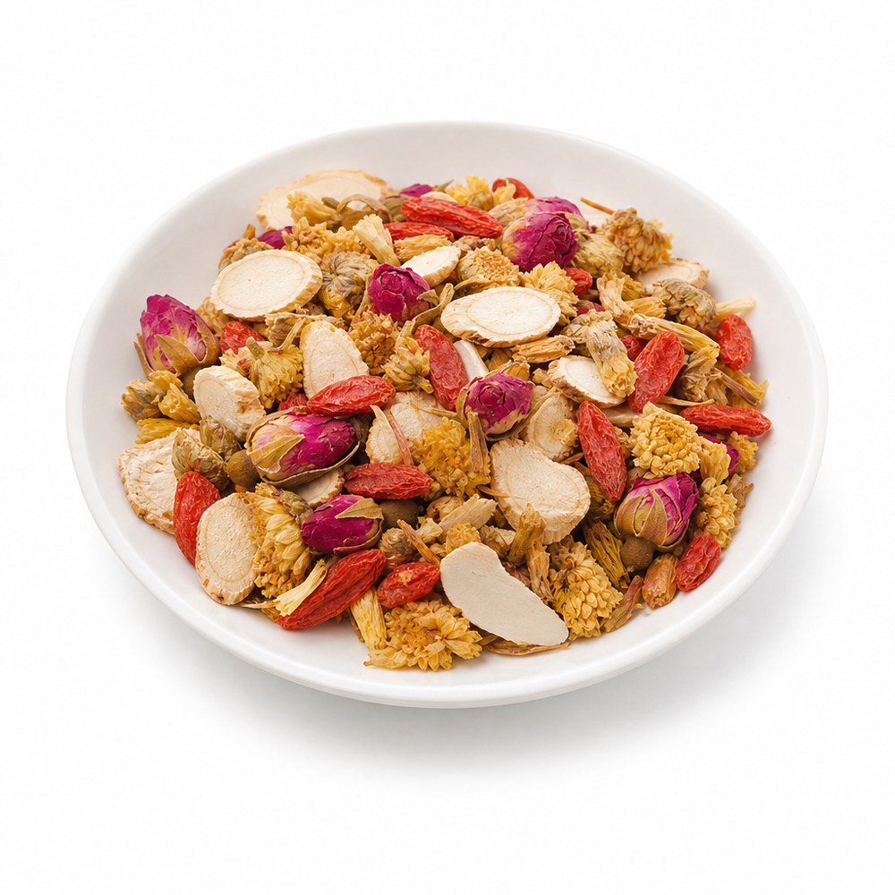 Add On Deal One Sunny Eight Treasure Tea 6 Sachets X 20g ( Ginseng slices / Rose / Wolfberry / Longan)
