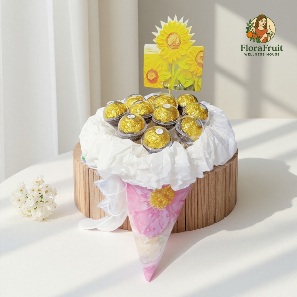 FloraFruit Wellness House - Ferrero Rocher Ice Cream Chocolate Bouquet / Birthday / Valentine Gift — view 3